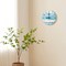 Blue Wood Wall Clock Battery Operated 12 Inch (30 cm) - Silent Frameless Farmhouse & Beach Decor Analog Wall Clock for Bedroom, Kitchen, Office